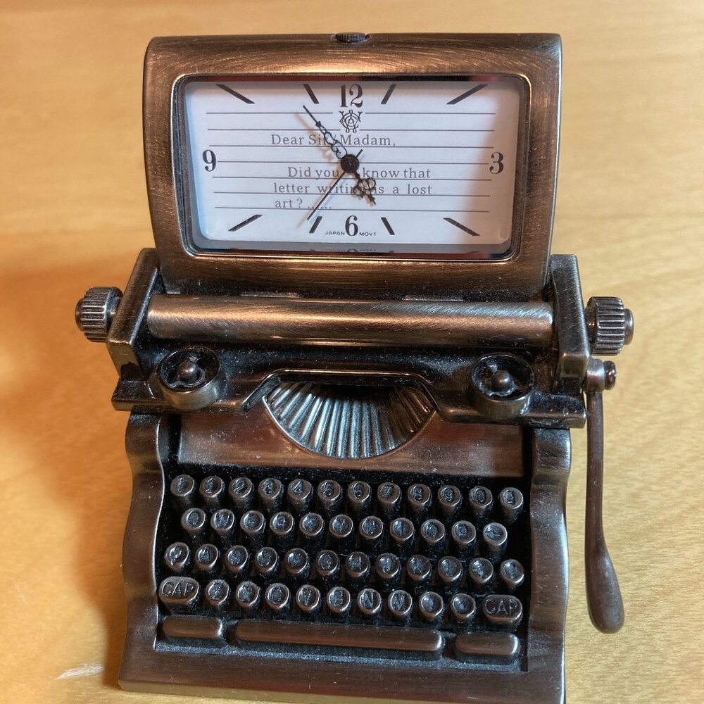 Typewriter miniature clock Japan Movt